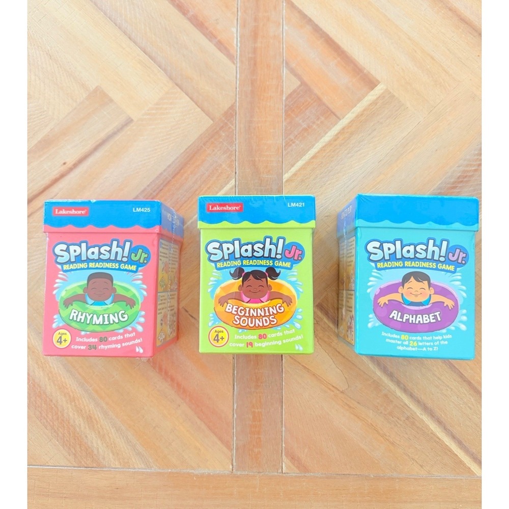 Lakeshore Splash Jr Reading Readiness Game Cards Alphabet Rhyming Sounds NEW LOT